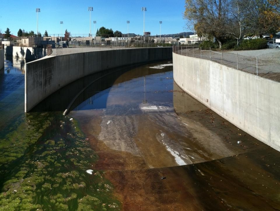 The headwaters of the L.A. River, sealed in concrete. Photo Geoff Manaugh