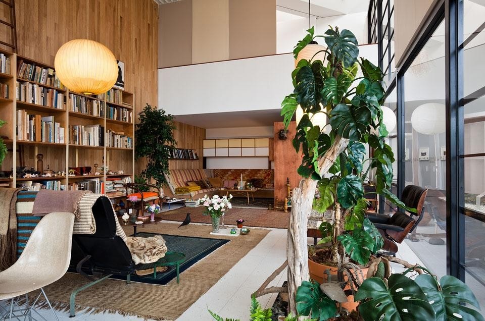 <i>California Design, 1930–1965: "Living in a Modern Way,"</i> Los Angeles County Museum of Art. The entire living room of the Eames House has been reconstructed for the exhibition. © Eames Office LLC, photo © 2011 Museum Associates/LACMA.