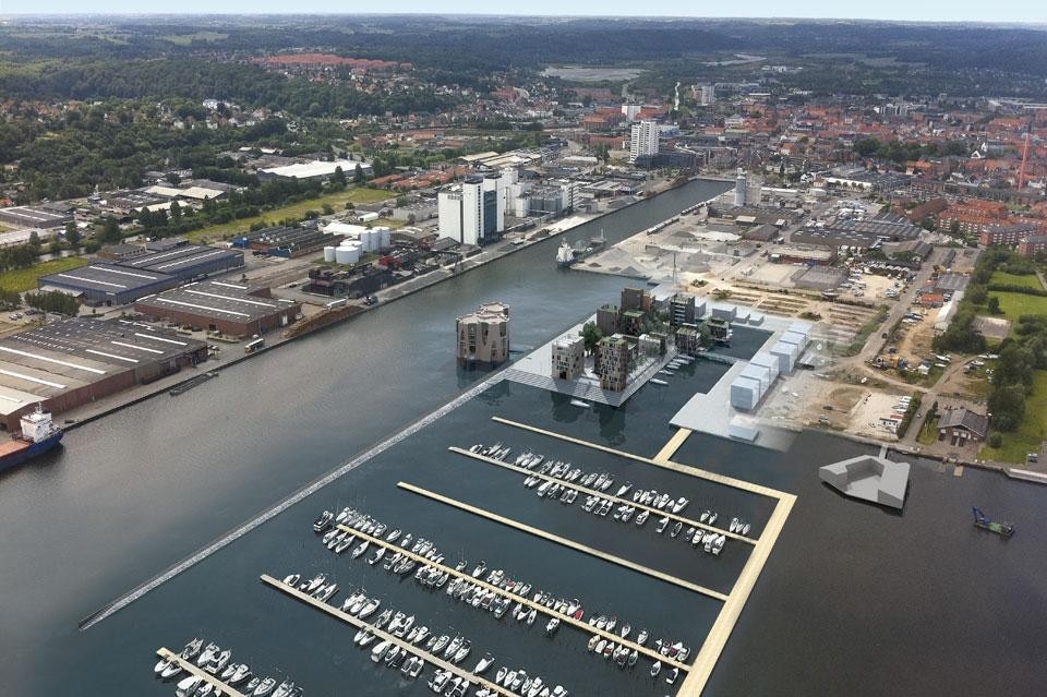 Visualisation of KIRK KAPITAL A/S Headquarters and Harbour Island, Vejle, Denmark, © Olafur Eliasson