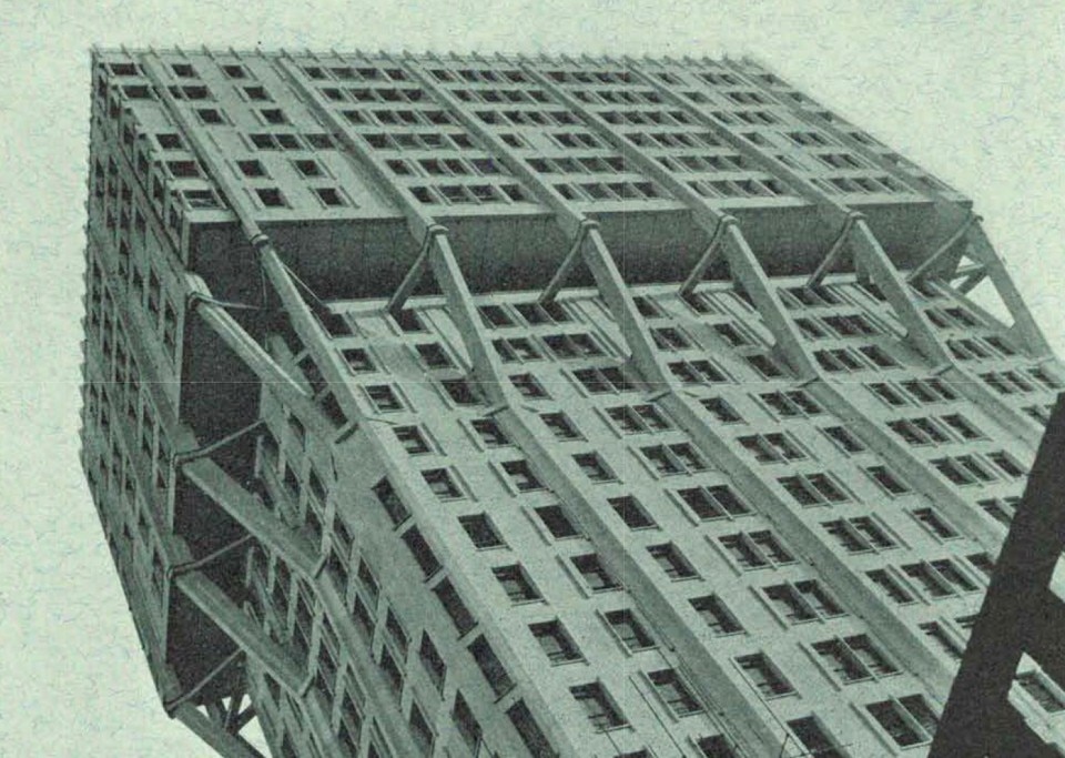 BBPR, Torre Velasca, Milan, 1951-1958. From Domus 378, May 1961