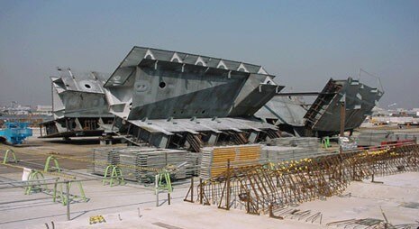 Terminal in construction in the port of Yokohama