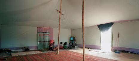 Inside a tent in the Smara refugee camp (Algeria)