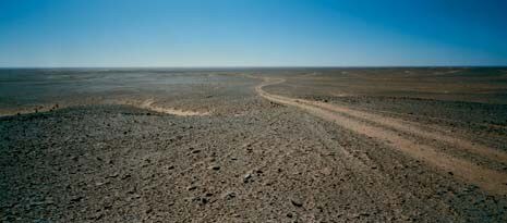 The refugee camps are connected 
by a network 
of tracks through the desert
