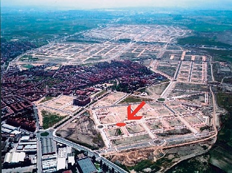 Location of the project in the suburb of Vallecas 