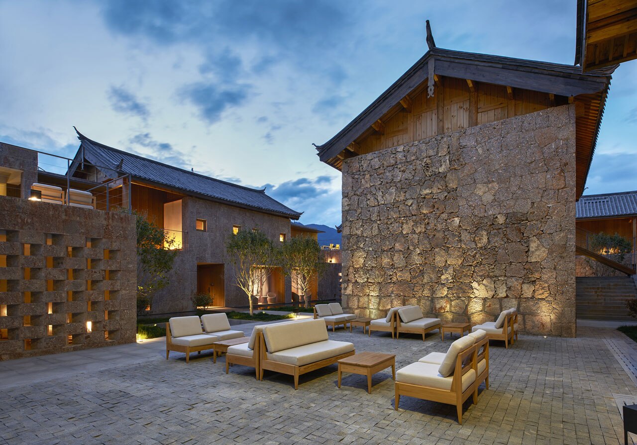 China. Tsingpu Baisha Retreat, a resort hotel in a rural complex