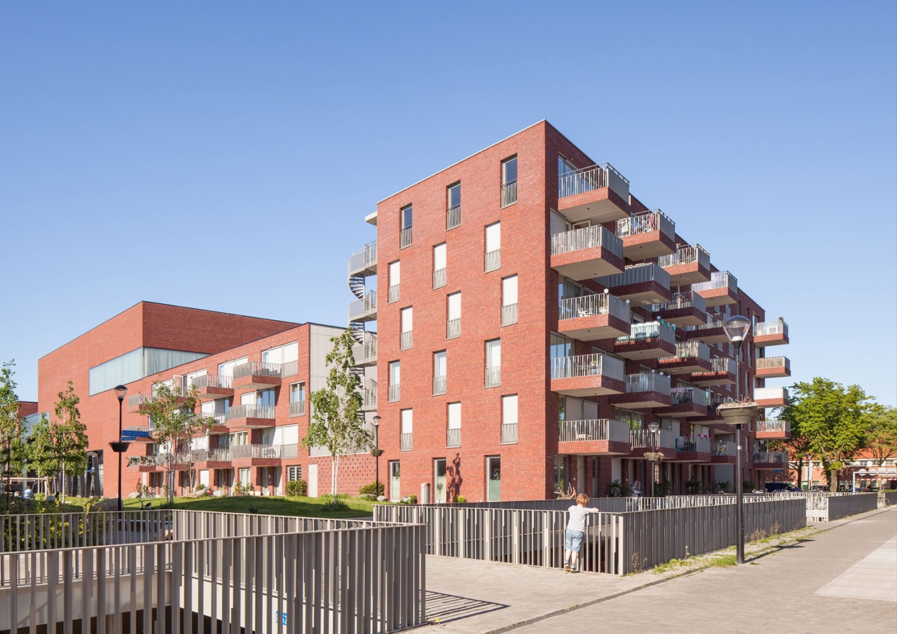 Netherlands. The gasometer reborn in bricks by Mecanoo architecten