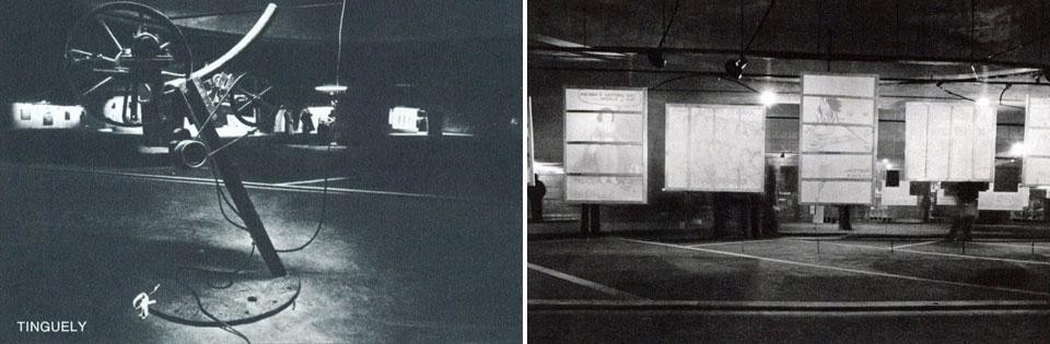 Domus 531 / February 1974 page detail.  Lüthi at <em>Contemporanea</em> , Villa Borghese parking lot, Rome, 1974