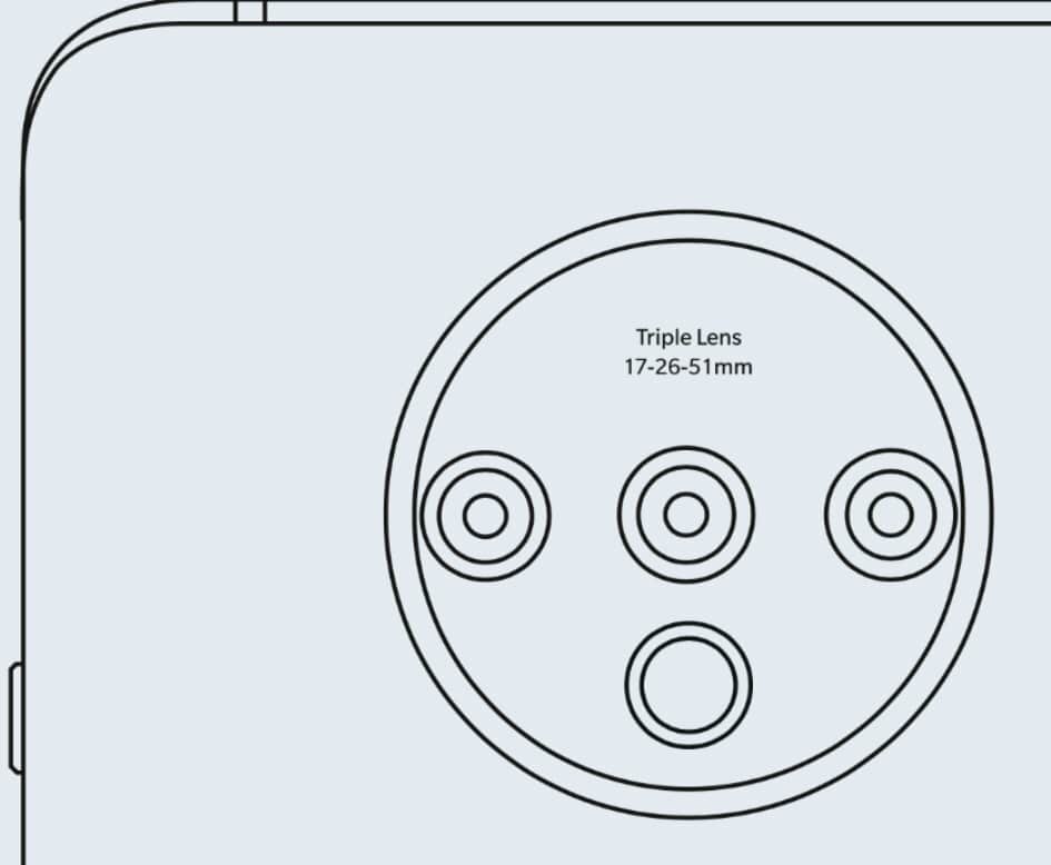 Il disegno della fotocamera di OnePlus 7T