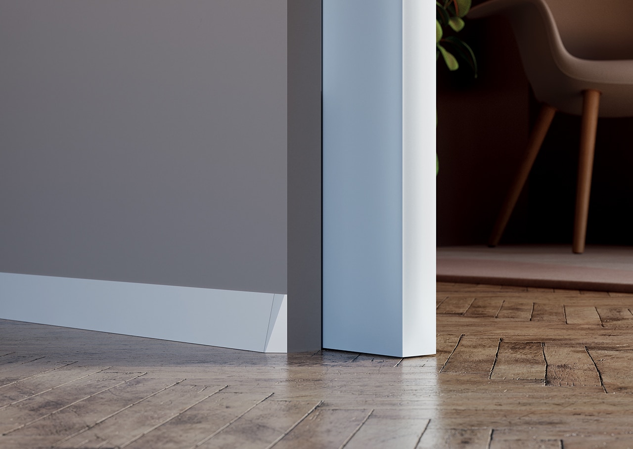 The sloping skirting board Eclisse Delta - Domus