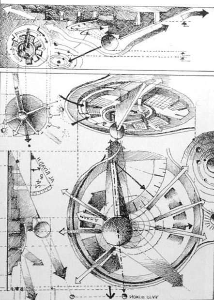 A. Ibrahim, R. Badran, Science Oasis Museum, Riyadh, Arabia Saudita, progetto, 1988