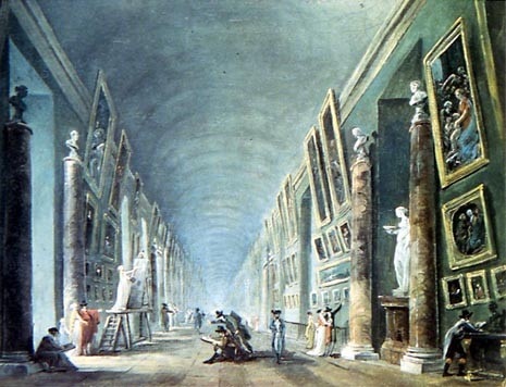 H. Robert, Grande Galerie prima della sistemazione di Percier e Fontaine. Foto Musée du Louvre