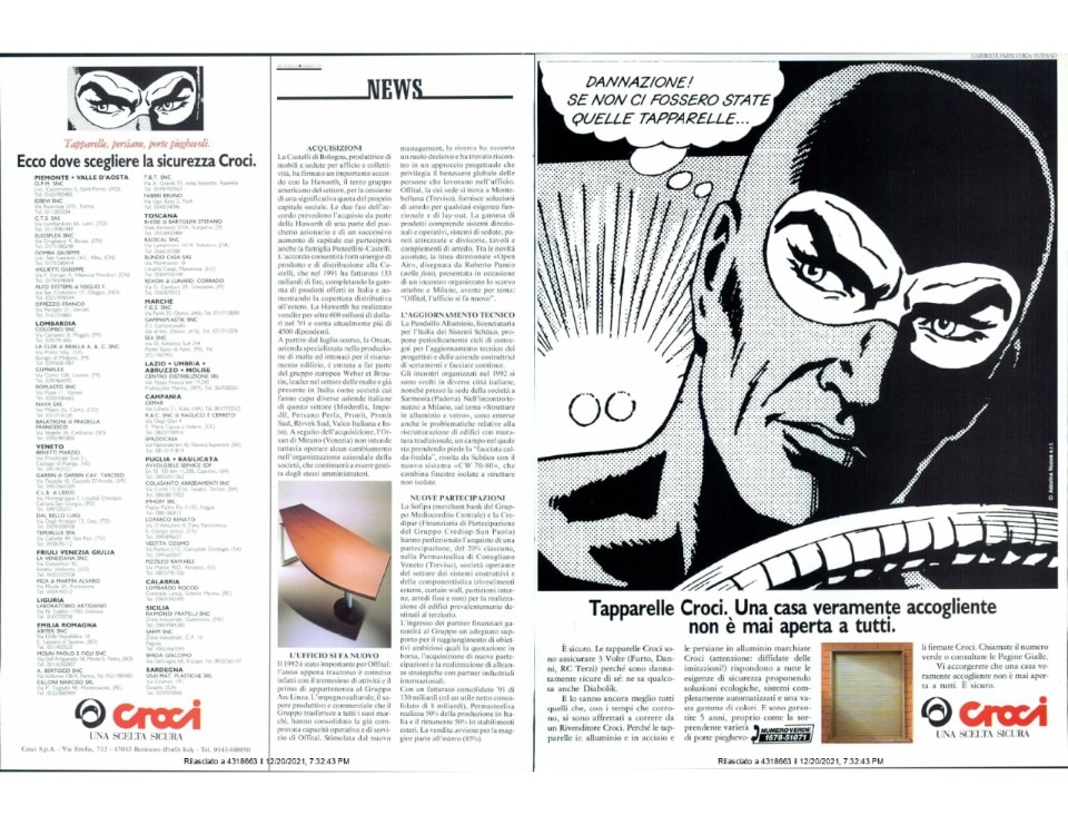 Diabolik anche sulle pagine di Domus. Foto: Domus 747, Marzo 1993.