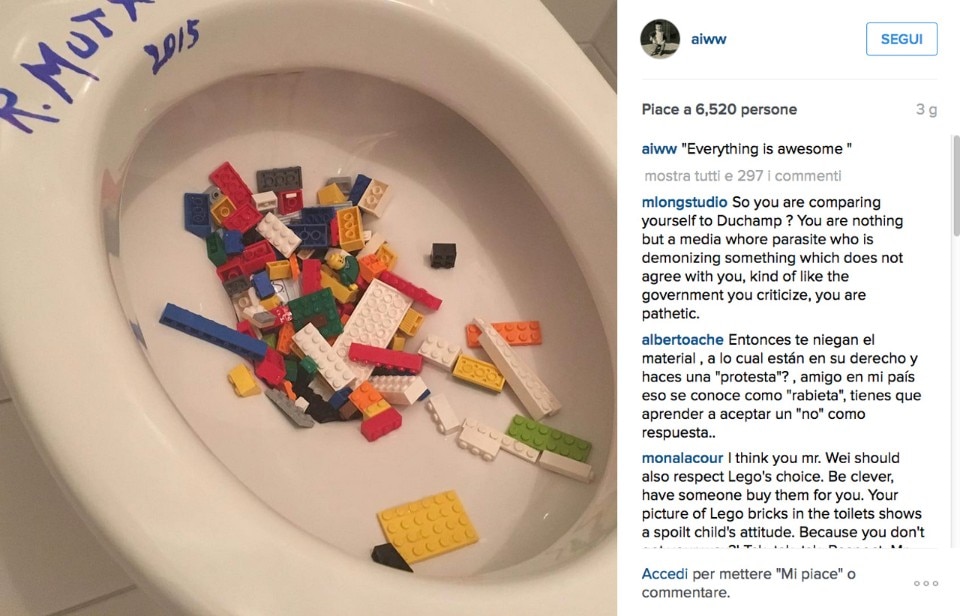 Photo from Ai Weiwei's Instagram account, posted on October 24, 2015