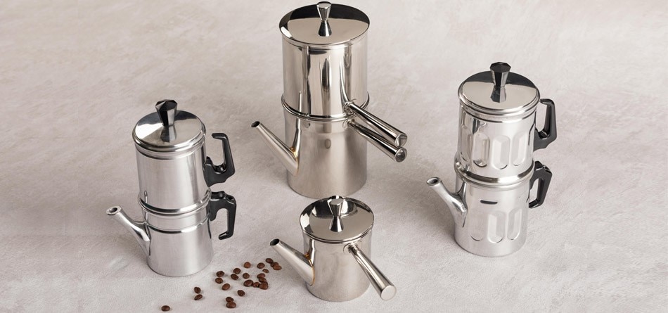 Copper-Aluminium Neapolitan Coffee maker 3 Cups Ilsa