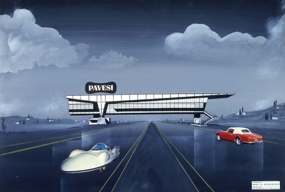 The bridge-type autogrill, infrastructure and icon of the Italian highways