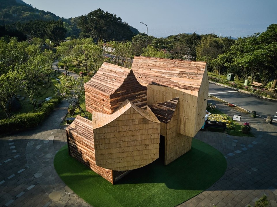 Volumes in a pavilion in Taiwan look like giant birdhouses