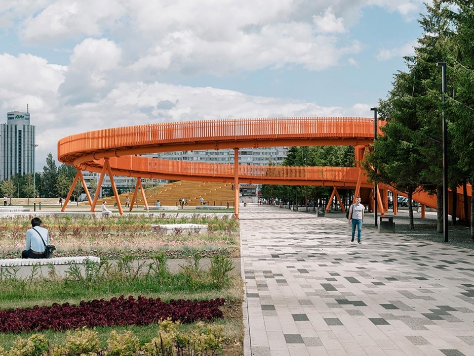 The new urban landscape of a square in the Republic of Tatarstan