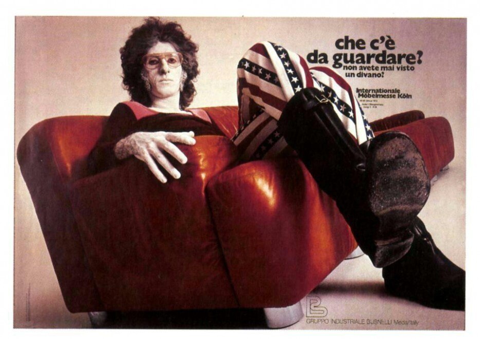 When Franco Battiato was the unaware ambassador of a Busnelli sofa