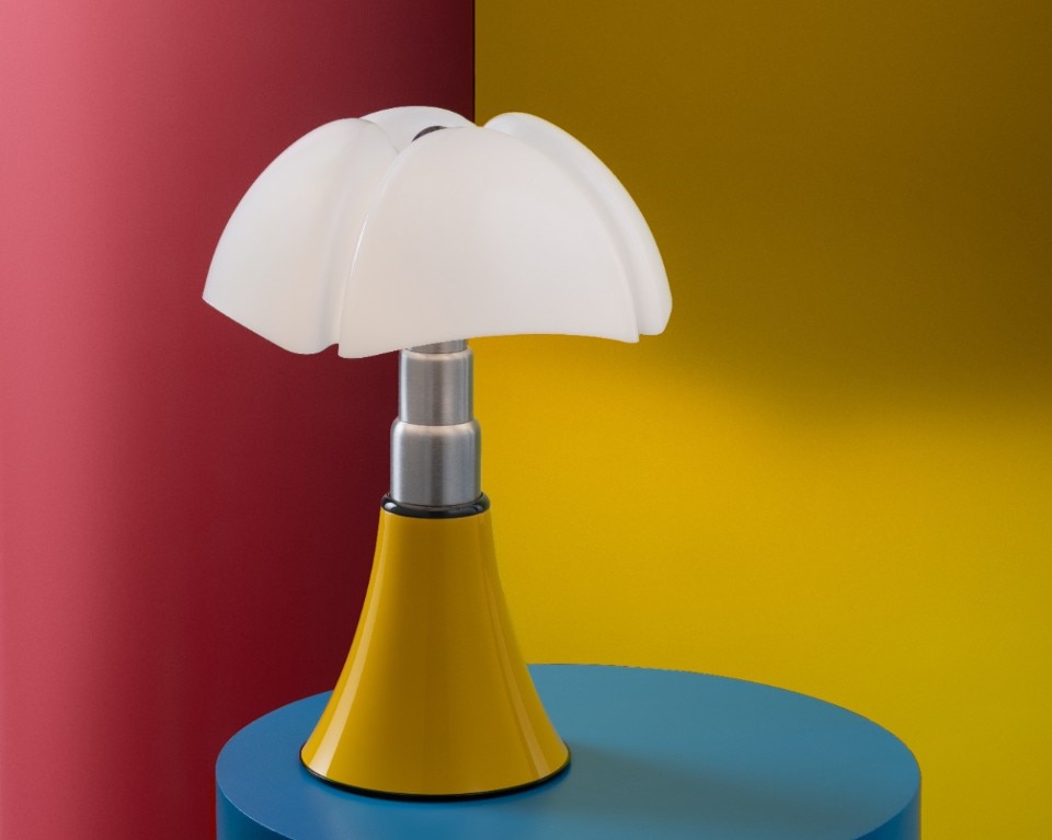 Pipistrello lamp designed by Gae Aulenti for Olivetti’s Paris showroom