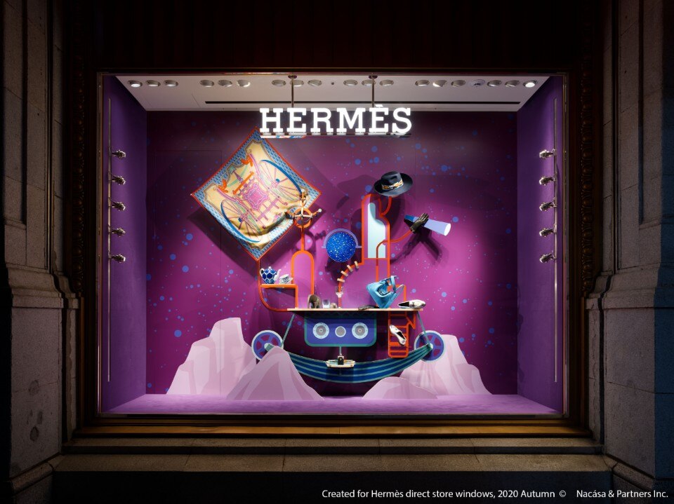 The curious positive machines of  Hermès’ Japanese shop windows