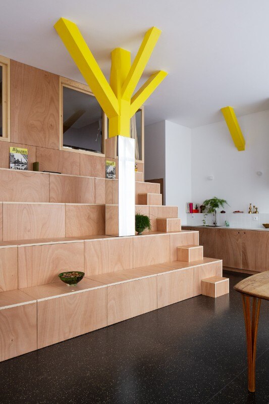 Exploring the hidden spaces of a staircase in a 60 sqm apartment