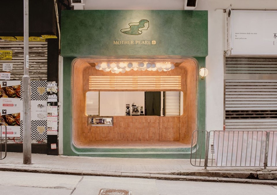 A mini tea house in Hong Kong entirely clad in bricks