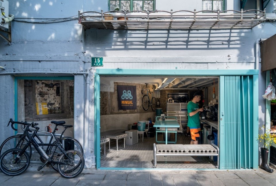 A mini bar in Shanghai is also a bicycle garage