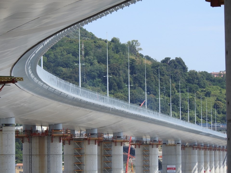 The inauguration of the new bridge of Genoa