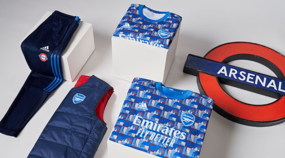 The pattern of London Tube seats becomes an Arsenal shirt