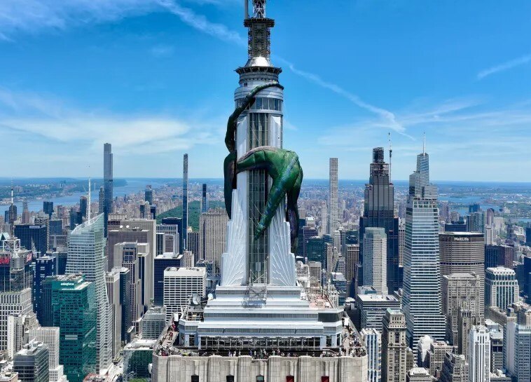 A 270-foot-long inflatable dragon takes over the Empire State Building