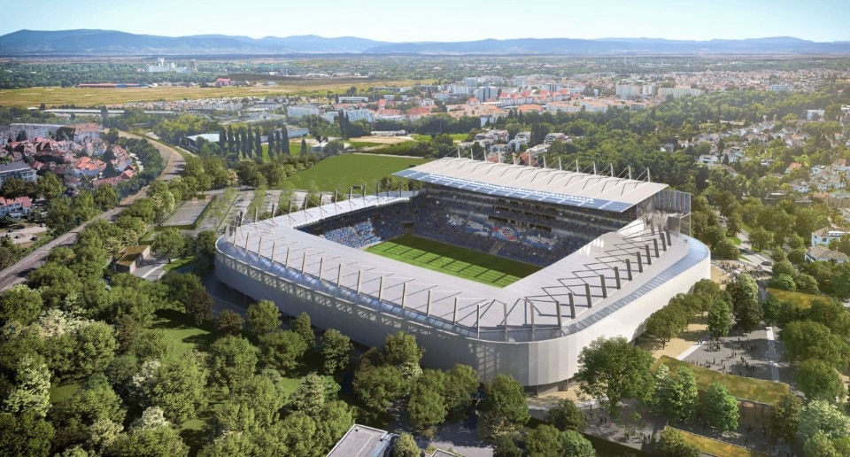 Populous expands the stadium in Strasbourg using parts from Airbus aircraft