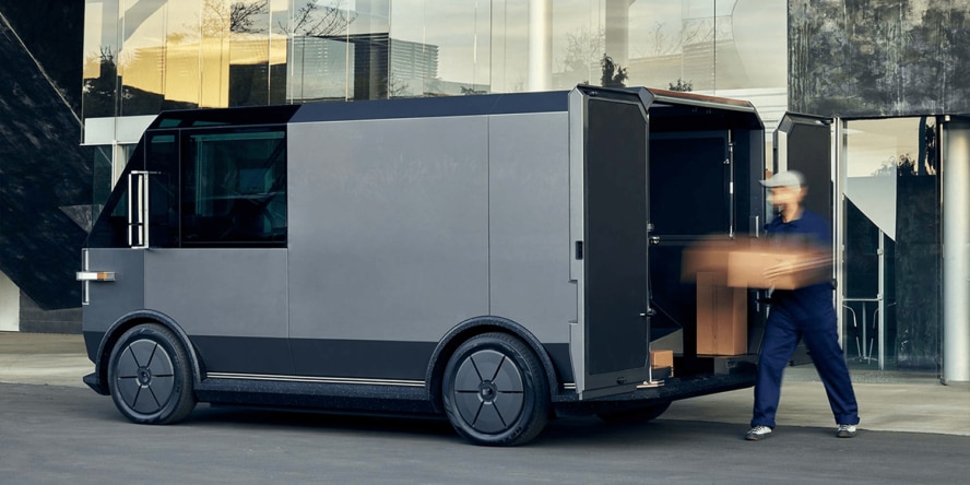 Canoo unveils a multi-purpose electric delivery van that looks like a box on wheels