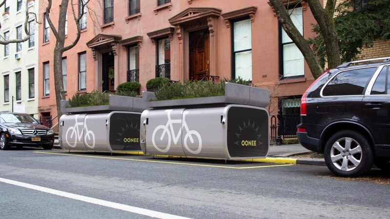 Oonepod Mini is a curbside parking box for your bike