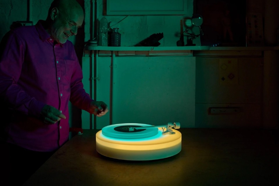 Brian Eno designed another glowing turntable-sculpture