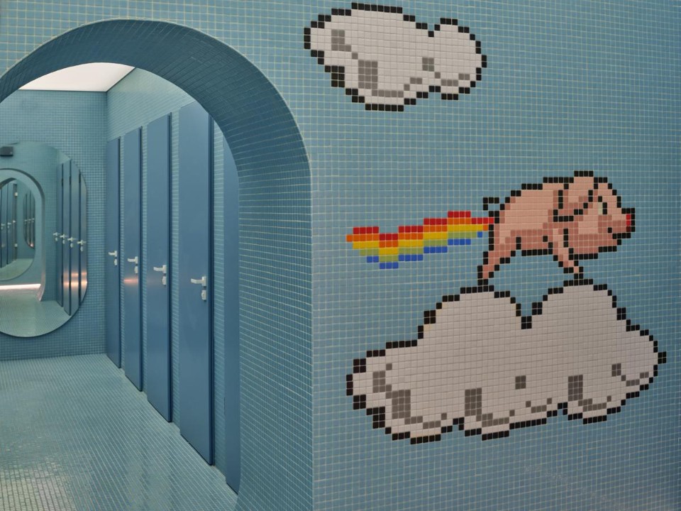 Miklós Kiss has transformed a public toilet in Budapest into an art gallery