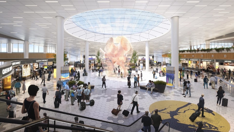 18 artists are creating works for the new JFK terminal, with a budget of 22 million