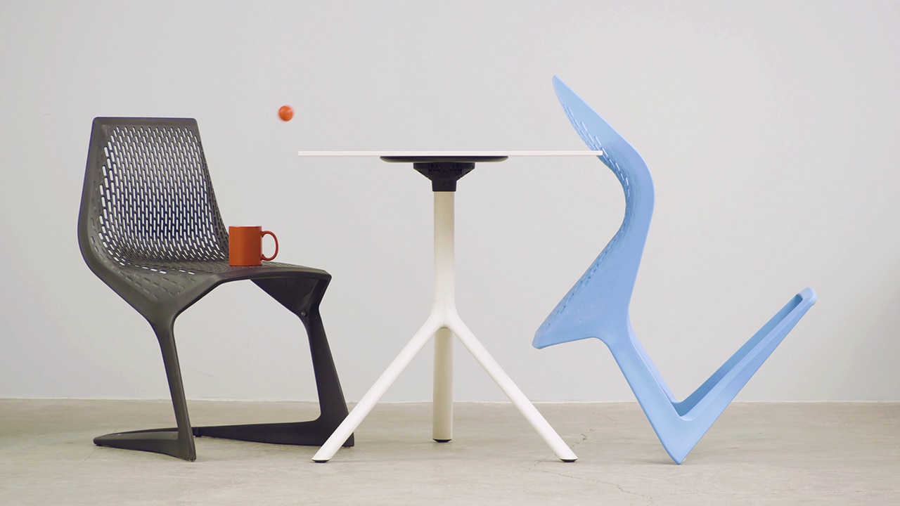 Furniture and ping pong balls in a brilliant video