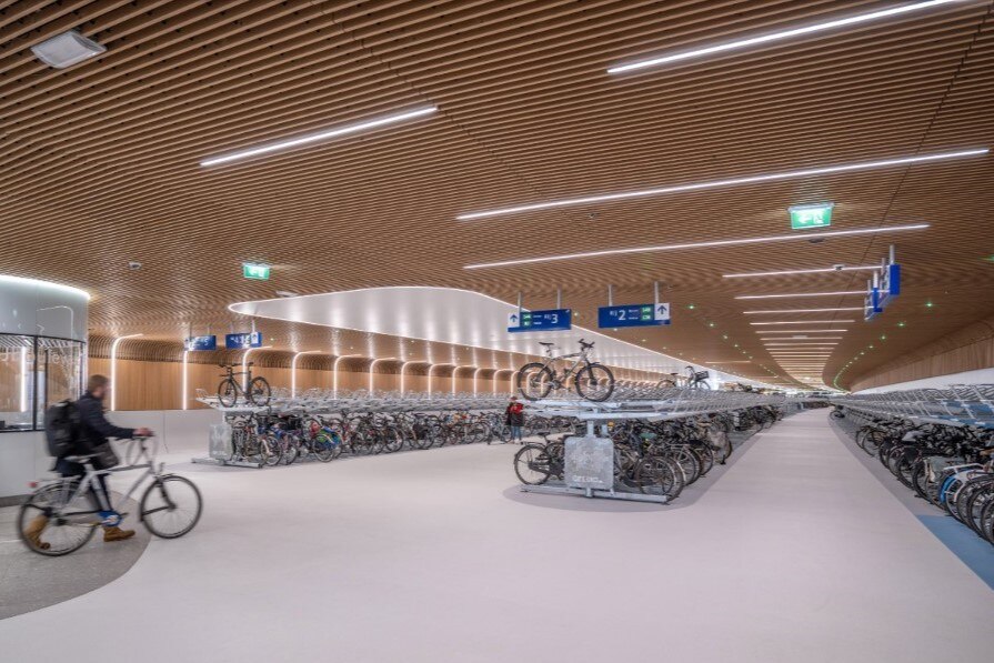 An underwater bicycle parking in Amsterdam