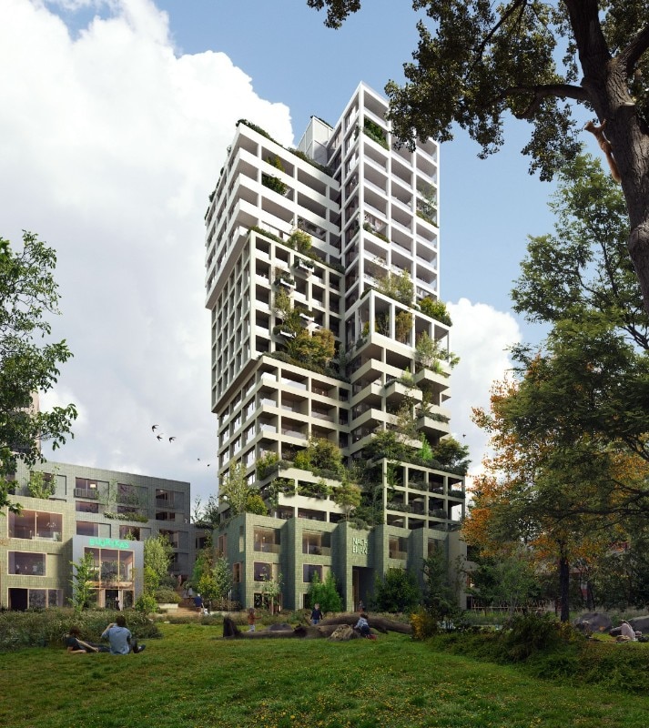 In Amsterdam, a wooden residential tower signed MVRDV