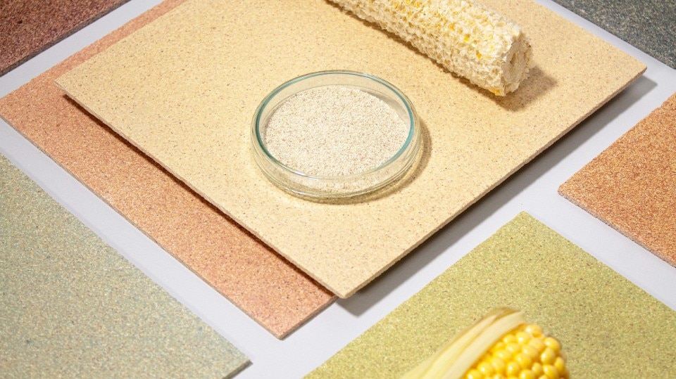 New biodegradable tiles are the product of corn waste